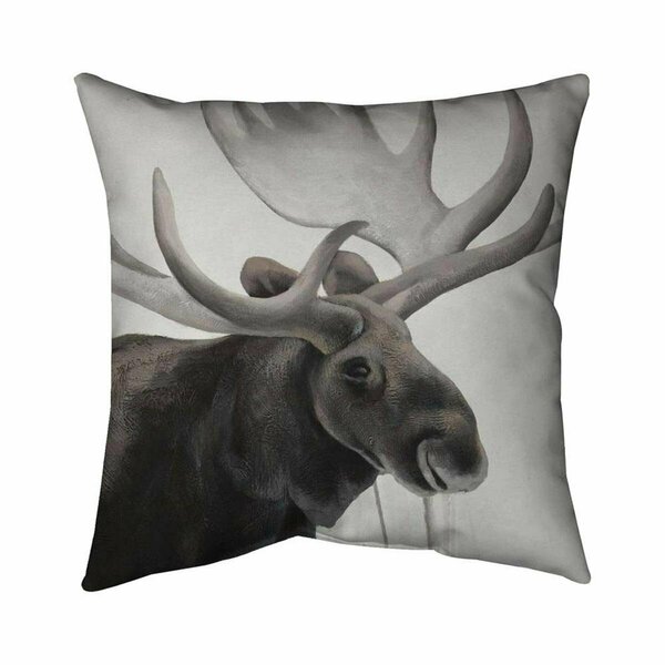 Begin Home Decor 26 x 26 in. Rustic Moose-Double Sided Print Indoor Pillow 5541-2626-AN439-2